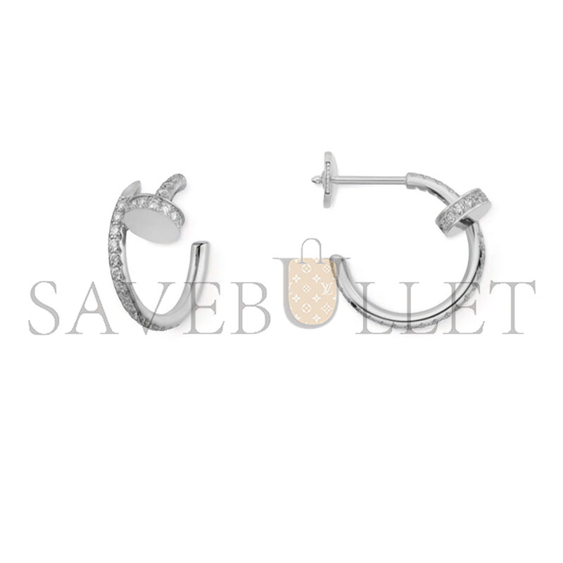 CARTIER JUSTE UN CLOU HOOP EARRINGS SMALL MODEL PAVED REF. B8301431